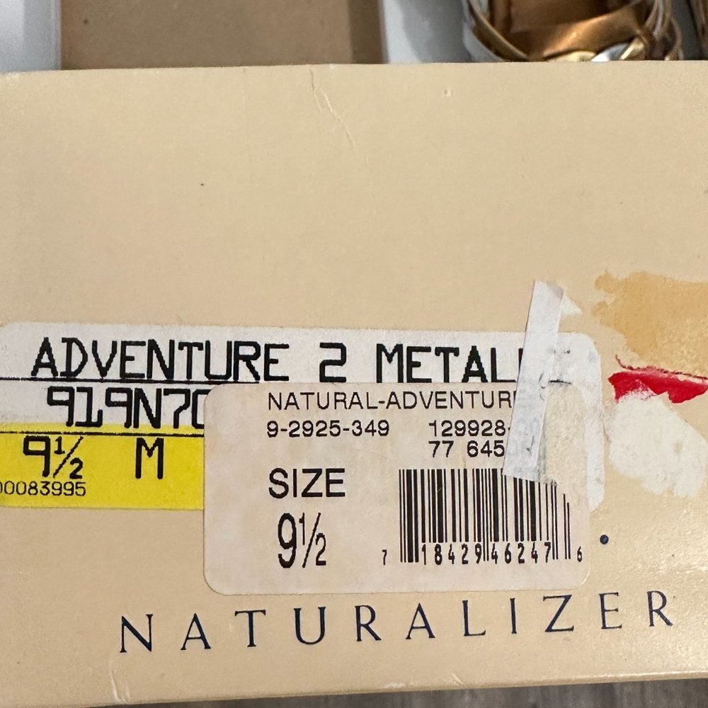 VTG Naturalizer Adventure Slip On Leather Flats Metallic Gold and Silver SZ 9.5 - Picture 3 of 8